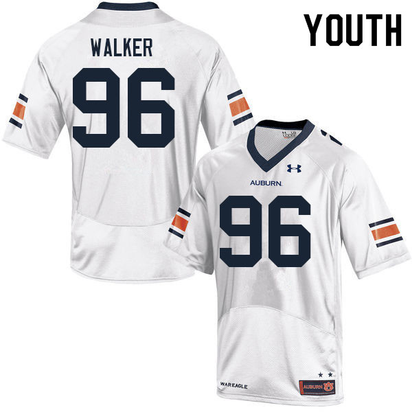 Youth Auburn Tigers #96 Garrison Walker White 2021 College Stitched Football Jersey